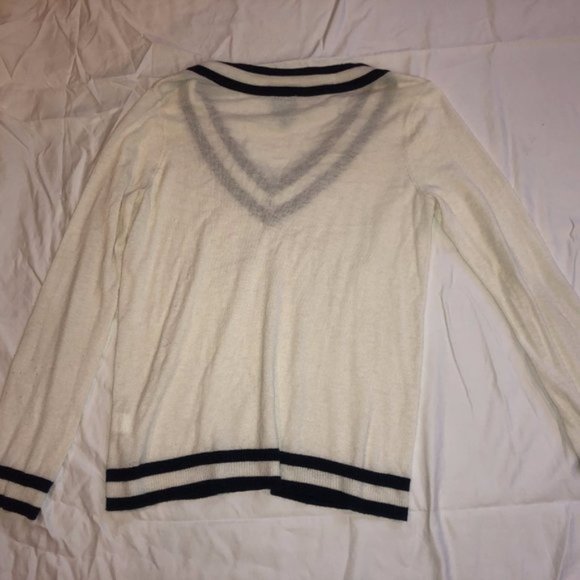 C&C California Cashmere Ivory Tennis Sweater - S - Picture 9 of 11